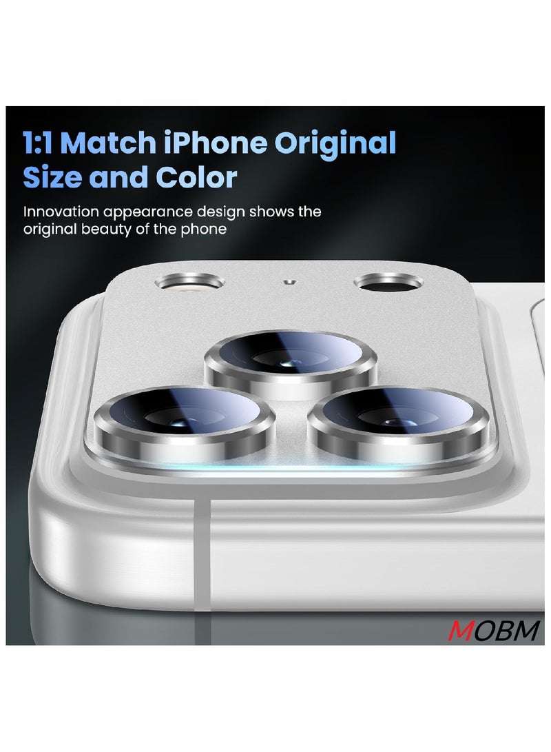 MOBM For iPhone 17 Pro Max Camera Protector Lens Cover Silver Pack of 2 - Image 4